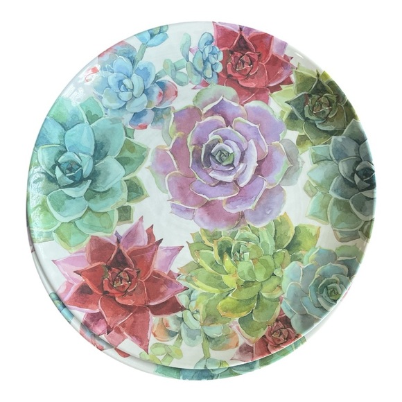 Better Homes And Gardens Succulent Melamine Design Plates Dishwasher Safe - Picture 3 of 5